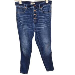Madewell Jeans Skinny Jeans High Rise Jeans Women 29 Blue Button Fly Jeans Women